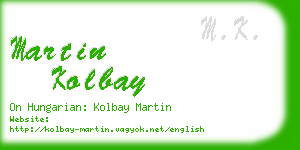 martin kolbay business card